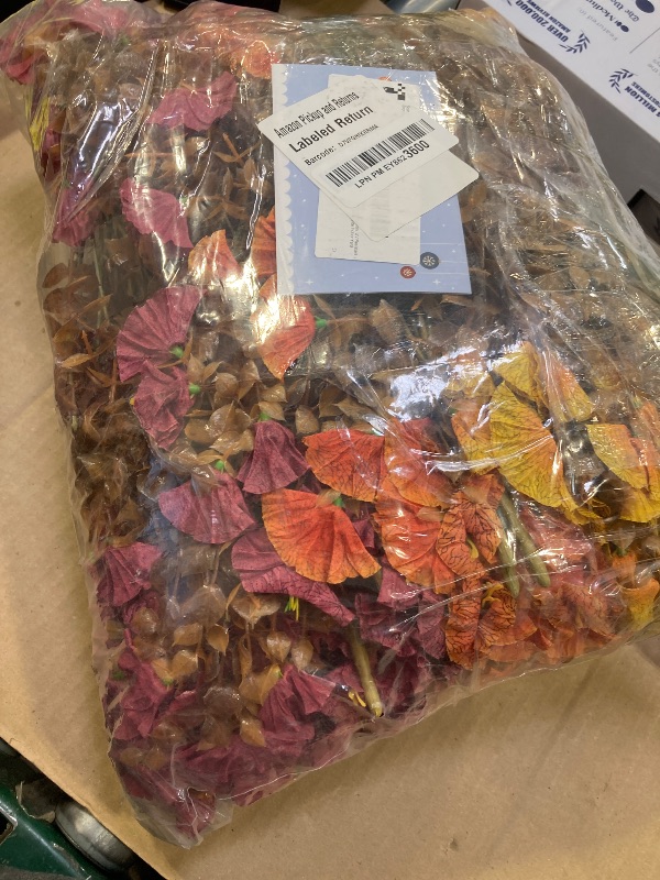 Photo 1 of Alupssuc 40 Bundles Artificial Flowers for Outdoors Autumn Decoration, UV Resistant Silk Colorful Morning Glory Realistic Faux Flowers Plants for Planter Porch Patio Yard Balcony, Orange Yellow Brown