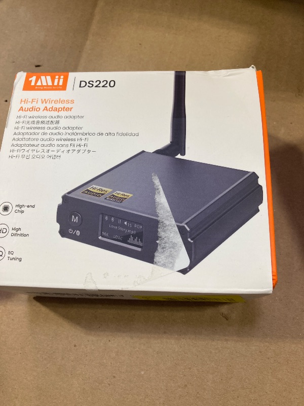 Photo 1 of 1Mii DS220 HiFi Bluetooth Receiver – Long Range Wireless Audio Adapter with Audiophile DAC, LDAC & aptX HD, OLED Display, Optical/Coaxial/RCA Outputs for Home Stereo & AV Receiver