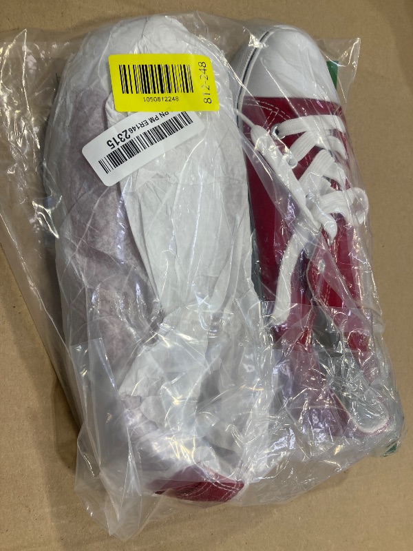 Photo 1 of Adokoo Canvas Tennis Shoes for Women Low Top Casual White Red Sneakers for Women Lace Up Fashion Comfortable Walking Shoes (Red,9)