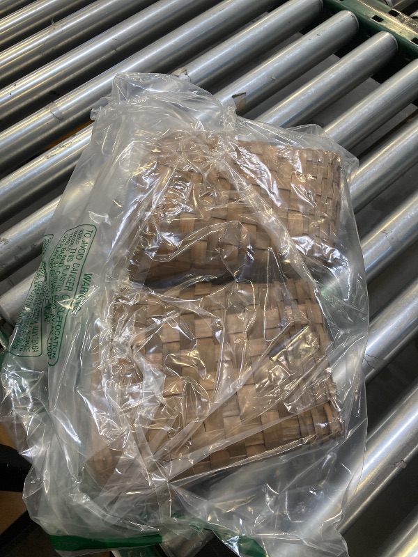 Photo 1 of Alipis Wooden Wall Flower Basket Jute Hanging Basket Rattan Wall Woven Hanging Mount Wicker Vegetable Willow -mounted Shopping 2pcs