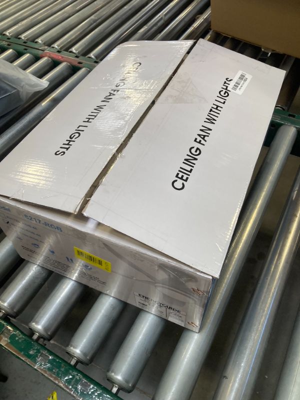 Photo 1 of 46" Ceiling Fans with Lights Remote/APP Control, Low Profile Ceiling Fans with Dimmable White Colors+Ring RGB Lights, 6 Speeds 5 Reversible Curved Blades for Kids Room Bedroom Living Room Bar, White