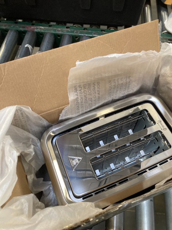 Photo 1 of 2 Slice Toaster Stainless Steel with LED Display, Extra Wide Slots, 6 Shade Settings, Defrost/Reheat/Cancel, Removable Crumb Tray – Compact Toaster for Bagels & Waffles