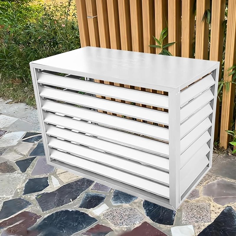 Photo 1 of Aluminum Mini-Split Condenser Cover, Air Conditioner Shade Covers for Outside, Fencing to Hide Air Conditioner, Shelf Plant Stand for Outdoor