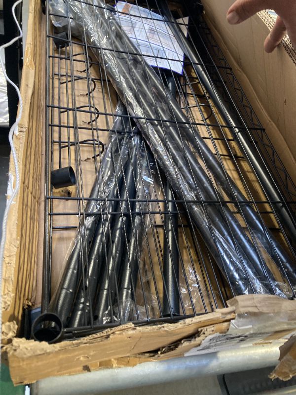 Photo 1 of 3-Tier Steel Wire Shelving Unit in Black (36 in. W x 54 in. H x 14 in. D)