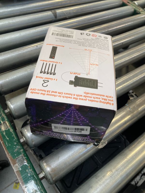 Photo 1 of Halloween Spider Web Lights 250 LED: 19.68Ft Outdoor Web Halloween Decorations with Purple Lights - Halloweens Decor Light with 8 Modes Waterproof & Timer for Outdoor Indoor Yard Haunted House