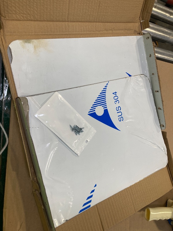 Photo 1 of 2 Pcs Stainless Steel Side Splash Guard for Sink, Wall Mount Guard with Screws, Commercial Restaurant Hand Sink and Compartment Prep Sink, Kitchen Sink Splash Protector Supply(16 x 12 Inch)