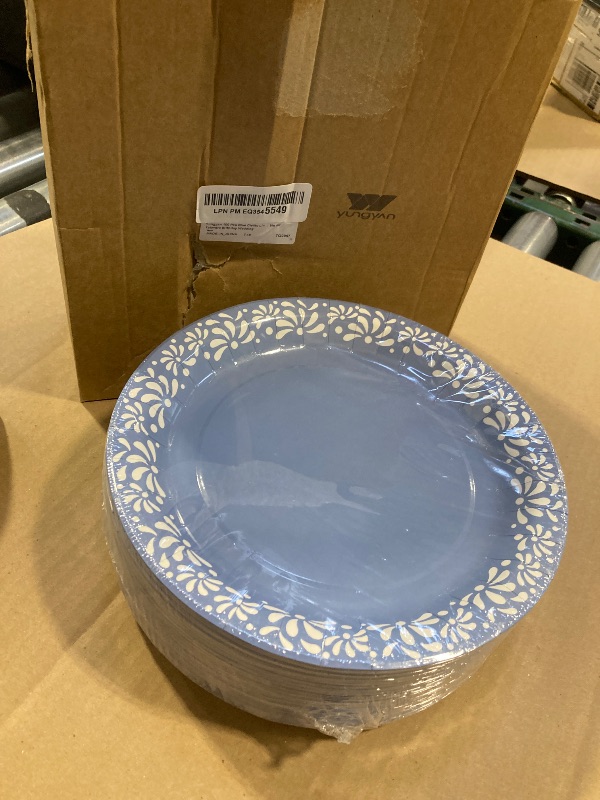 Photo 1 of Yungyan 100 Pcs 9 Inch Blue Platos De Barro Cielito Lindo Plates Mexican Paper Plates Cielito Lindo Baby Shower Favors for Talavera Birthday Wedding Party Decoration