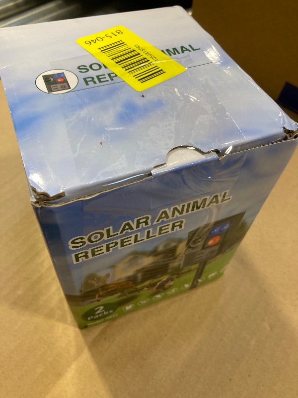 Photo 1 of 2 Packs Solar Animal Repeller Ultrasonic, Cat Repellent Outdoor with USB Recharging, Waterproof Ultrasonic Deer Repellent Motion Activated Repel Dog, Squirrel, Deer, Raccoon, Skunk, Rabbit