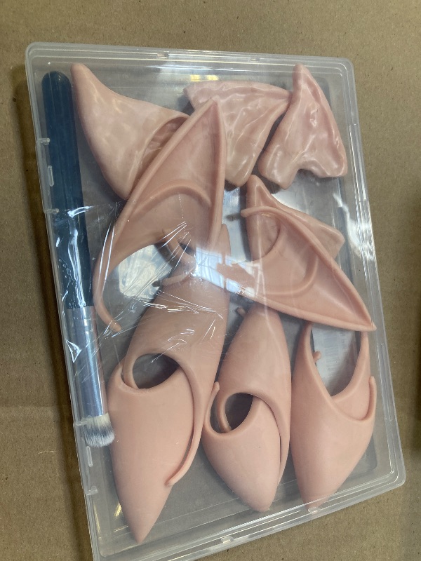 Photo 1 of 6 Pairs Elf Ears - Cosplay Fairy Pixie Fairy Ears Soft Pointed Ear Tips Anime Party Dress Up Costume Makeup Masquerade Accessories Halloween Elven Vampire (6 Pairs)