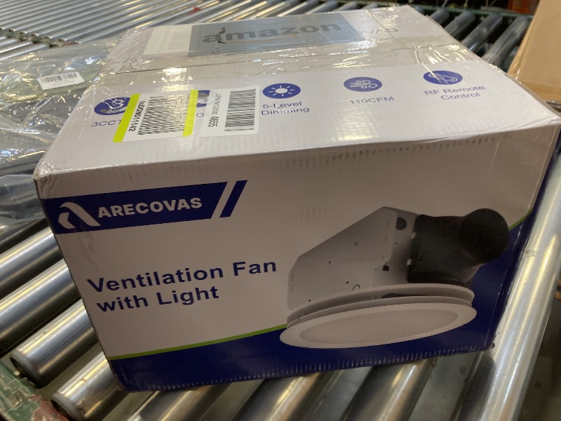Photo 1 of Bathroom Exhaust Fan with RGB Lights, 110CFM/1.0 Sones Vent Fan with 3 Color Temperatures, 5 Adjustable Brightness, Easy to Install, Remote Control, Quiet Ventilation Fan for Bath, Shower, Attic
