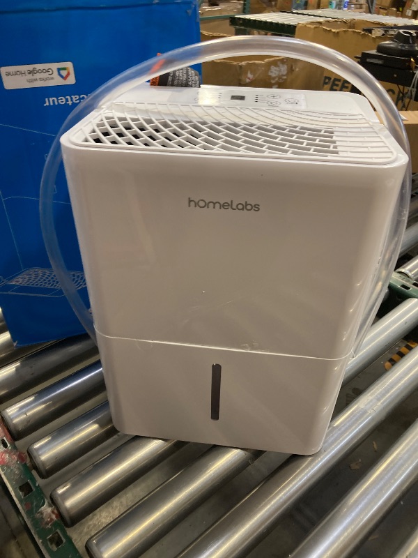 Photo 1 of hOmeLabs 8 Pint Wi-Fi Dehumidifier for up to 1,800 Sq Ft Rooms (MAX 24 Pint at 95°F, 90% RH) – Ultra Quiet, Compact Design with Smart Controls and Drain Hose
