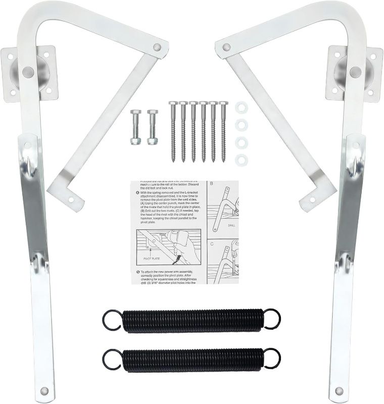 Photo 1 of 55-2 Attic Ladder Hinge Arms with Springs,Compatible with Werner Mk5, WU2210, W2208, W2210, Suitable for Werner Attic Ladders Manufactured After 2010, Heavy Duty Thick Galvanized Material
