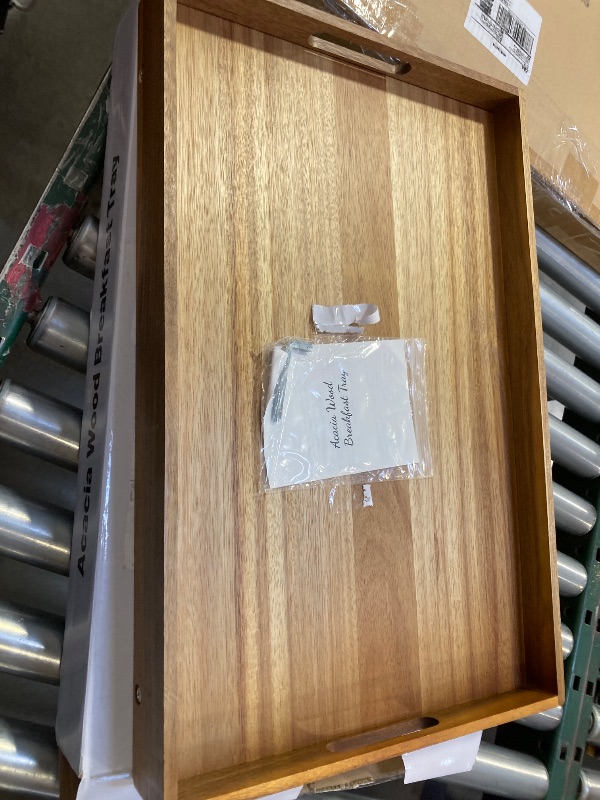 Photo 1 of Acacia Wood Breakfast Tray with folding legs.