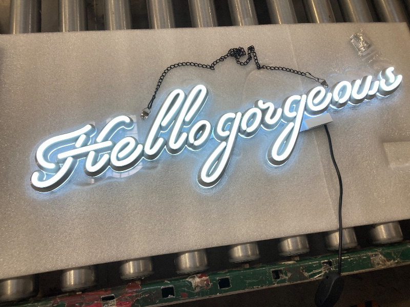 Photo 1 of "Hello gorgeous". LED neon Sign