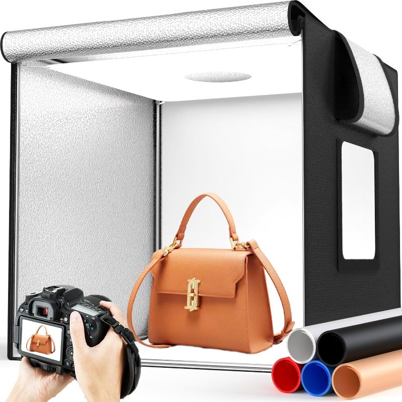 Photo 1 of Big Photography Light Box, 32 x 32 x 32 Inches Large Studio Lightbox, 234 LEDs,5 Color Backdrop, Please do not Return This Item After Purchase Due to Large
