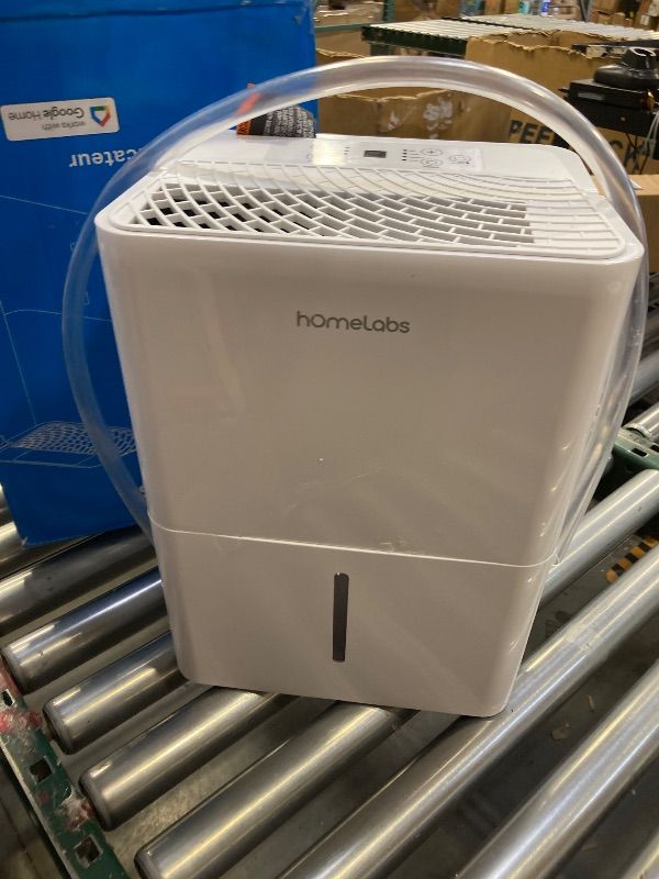 Photo 1 of hOmeLabs 8 Pint Wi-Fi Dehumidifier for up to 1,800 Sq Ft Rooms (MAX 24 Pint at 95°F, 90% RH) – Ultra Quiet, Compact Design with Smart Controls and Drain Hose