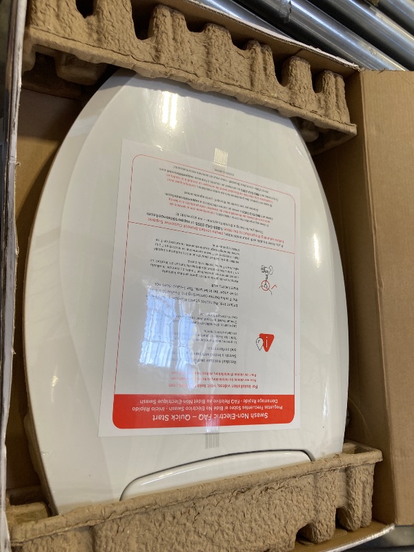 Photo 1 of Brondell Bidet Toilet Seat Non-Electric Swash Ecoseat, Fits Elongated Toilets, White - Dual Nozzle System, Ambient Water Temperature - Bidet with Easy Installation