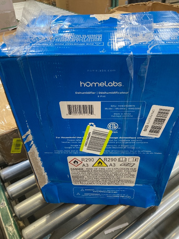 Photo 1 of hOmeLabs 8 Pint Wi-Fi Dehumidifier for up to 1,800 Sq Ft Rooms (MAX 24 Pint at 95°F, 90% RH) – Ultra Quiet, Compact Design with Smart Controls and Drain Hose