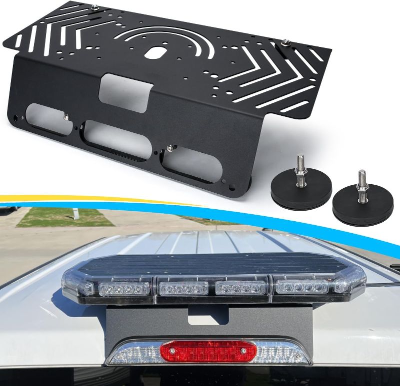 Photo 1 of TOPOWN Metal Drill-Free Light Bar Cab Mount with Magnetic Base for Ford F-150 (2015+) for Ford F-250-F-550 (2017+) Fit Magnetic Light Bar &Magnetic Antenna, Support Bolt Mounting Metal Light Bar Mount
