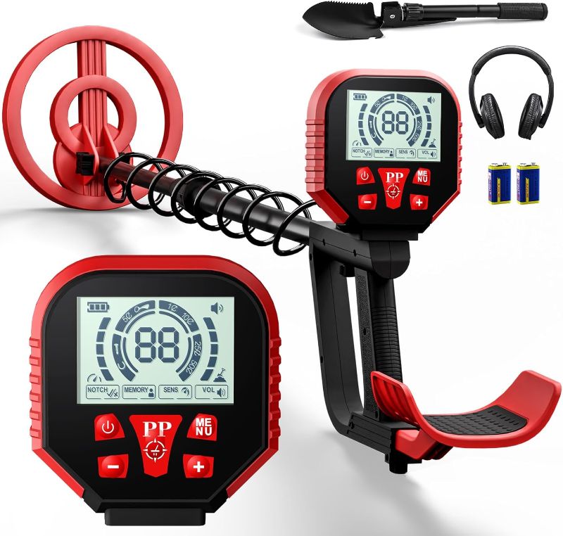 Photo 1 of 2025 Latest Metal Detector for Adults, Professional Waterproof & Adjustable Stem, Higher Accuracy Gold Detector with LCD, Advanced DSP Chip, 2.26 Pounds Lightweight Suitable for Beach and Backyard
