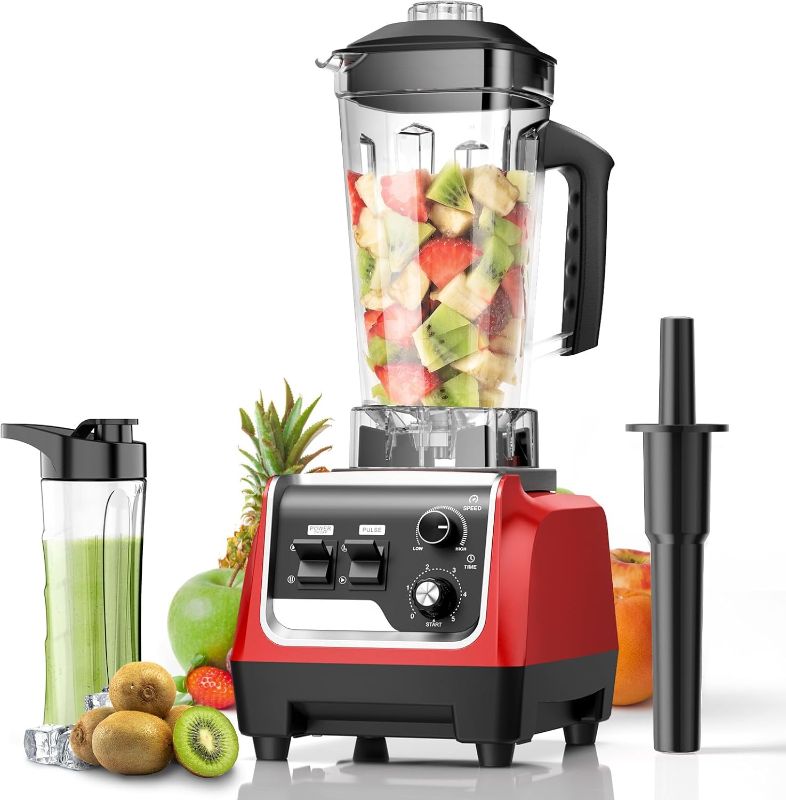 Photo 1 of Smoothie Blender 1800W Powerful Blenders for Kitchen 70 Oz Large Capacity and BPA-Free Containers with To-Go Cup Countertop Blender for Smoothies, Ice Crushing & Frozen Drinks Red
