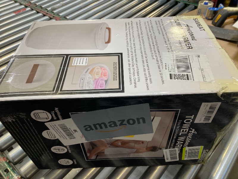 Photo 1 of SAMEAT Heated Towel Warmers for Bathroom - Large Towel Warmer Bucket, Wood Handle, Auto Shut Off, Fits Up to Two 40"X70" Oversized Towels, Best Ideals
