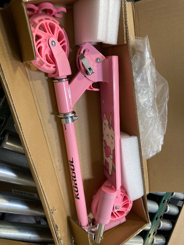 Photo 1 of Scooter for Kids Ages 3-12 - Kids Kick Scooters with Led Light Up Wheels & 3 Levels Adjustable Handlebar, Lightweight Foldable 2 Wheel Girly Pink Scooter Christmas Birthday for Girls Boys.
