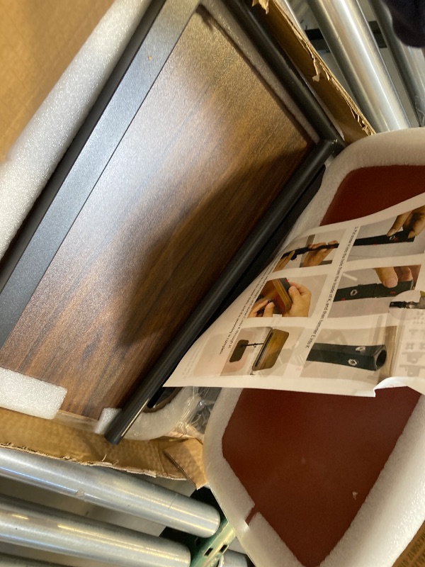 Photo 1 of Aoligrace Adjustable Height C Shaped End Table, 360°Swivel Small Side Table for Small Spaces Living Room, Flip Top TV Tray for Couch Sofa Chair