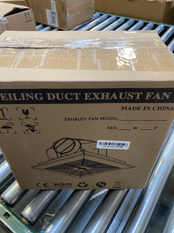Photo 1 of HNRLOY Bathroom Exhaust Fan for Ceiling,Household Bath Vent Ventilation Fan,110 CFM,4-in Duct,1.0 Sones Quiet Operation,13W Energy-Saving 12" Plastic Panel Shower Vent Extractor,10"x10" Mounting Hole