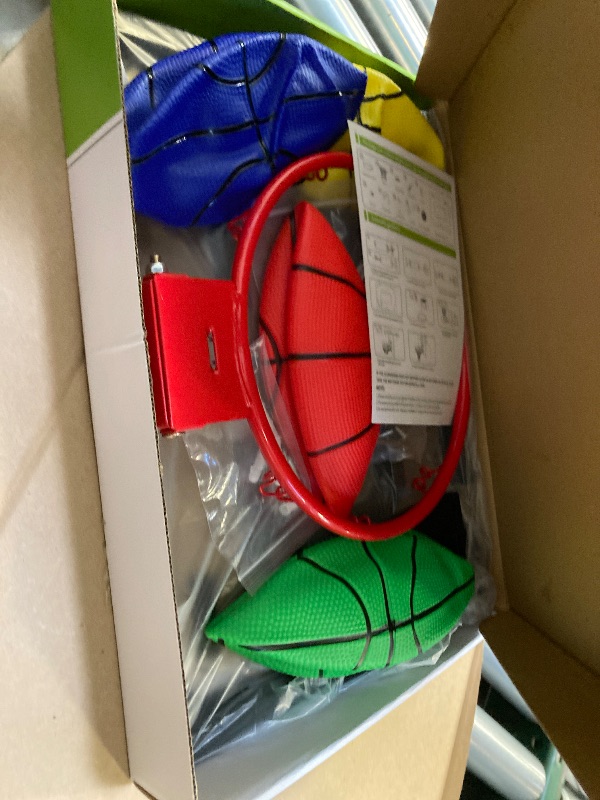 Photo 1 of Pro Indoor Mini Basketball Hoop Set for Kids Adults, Over Door Automatic Scoring Basketball Hoop with 4 Rubber 6" Balls, Boost Wall Mount Basketball Hoops with Electronic Scoreboard Large Dunk Rim