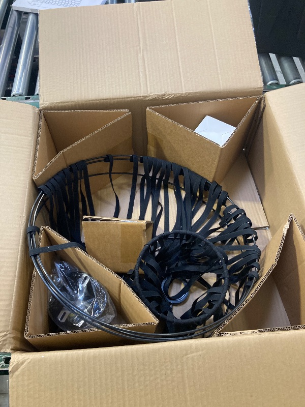 Photo 1 of Vertigo Pendant Light Vintage Chandelier?Glass Fiber + Polyurethane Fiber Cloth Shadow Hat Lamp?High Adjustable??for Living Room Bedroom Dining Hall Corridor Bar?E27?max 40W Black 140CM
