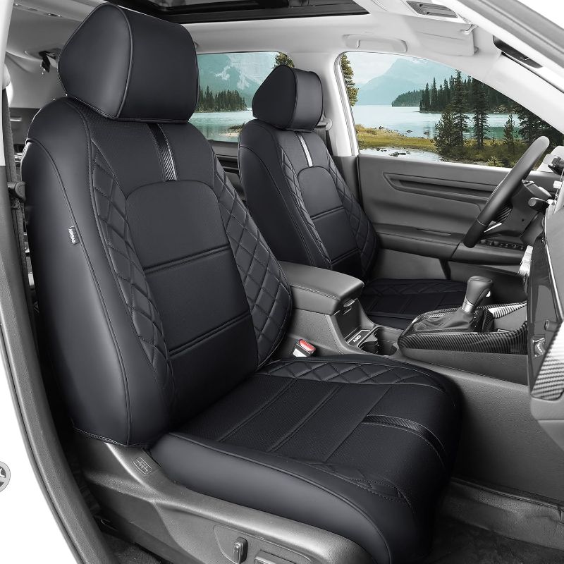 Photo 1 of for 2023 2024 2025 2026 Honda CRV Seat Covers, Seat Covers for Honda CRV 2025 Accessories 2023 2024 2025 2026, Full Set, Black & Carbon Fiber
