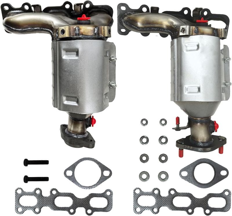 Photo 1 of 674-255 674-256 Front Left & Right Catalytic Converters Compatible with 2013-2019 Ford Explorer FLEX Taurus Police Interceptor 3.5L/3.7L 2013-2016 Lincoln MKS MKZ Replace 19516, 19517
