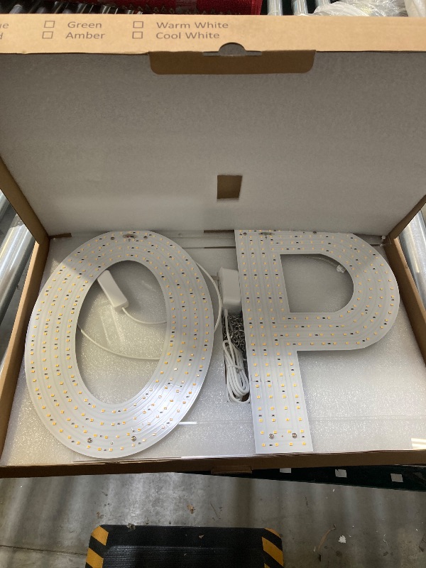 Photo 1 of LED Open Sign for Business, 40"x14" Dimmable Brightness Large Electric Light Up Sign, Hanging Installation for Store Restaurant Office Bar Hotel Salon (warm white)
