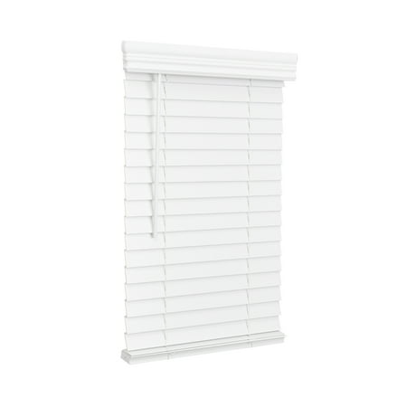 Photo 1 of Lotus & Windoware Cordless 2 Faux Wood Room Darkening Horizontal Blind 35 W X 72 L Bright White Embossed

