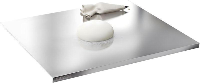 Photo 1 of Stainless Steel Cutting Boards for Kitchen,304 Stainless Steel Chopping Boards with Lip and Non-slip silicone pad for Countertop Cutting Meats Fruits,Easy To Clean, 19.7"x27.6"