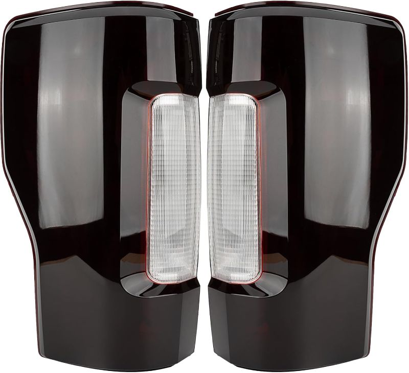 Photo 1 of Tail Light Assembly Compatible With 2017-2019 Ford F-250 F-350 Super Duty Driver and Passenger Side Smoke Red Rear Brake Lamps Replacement Taillights (without Blind Spot) (without LED)
