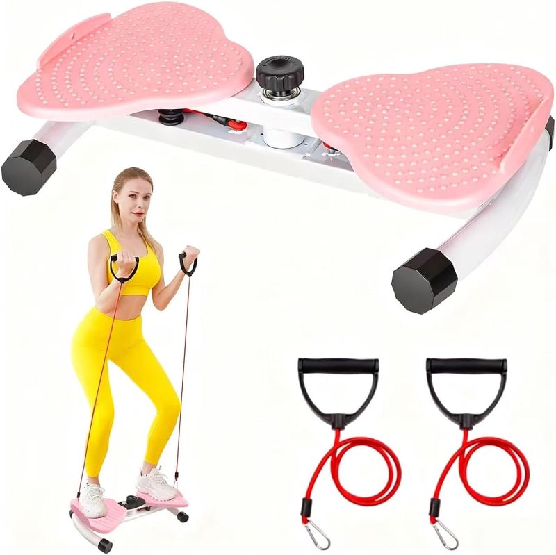 Photo 1 of Waist Twister Machine Exercise Fitness Tool, Ab Machine Board with 330 lbs Weight Capacity & 20dB Ultra-Quiet, Foot Massage Design, Noiseless Home Gym Exercise Workout Equipment for Women Men - Pink
