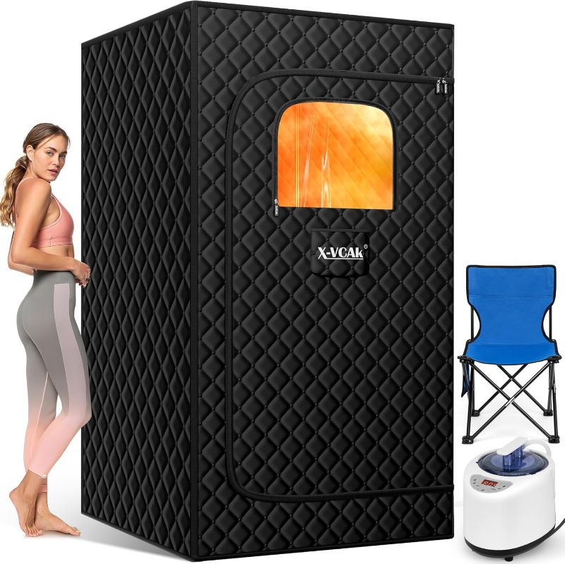Photo 1 of Upgraded Sauna Box for Relaxation, Detoxification, Portable Steam Sauna for Home with Steamer, 9 Levels, 2.6’ x 2.6’ x 5.9’
