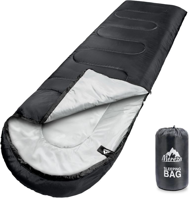 Photo 1 of MEREZA Sleeping Bags XL for Adults Cold Weather Mens Large Wide Sleeping Bag for Big and Tall Girls Boys with Compression Sack for Camping Backpacking Warm & Cool Weather
