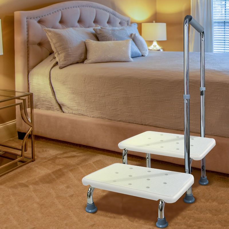 Photo 1 of Aliseniors Step Stool with Handle and Non-Skid Platform, Heavy Duty 2 Steps Medical Foot Stool for Adult, Seniors, Handicap Holds up to 350 lbs

