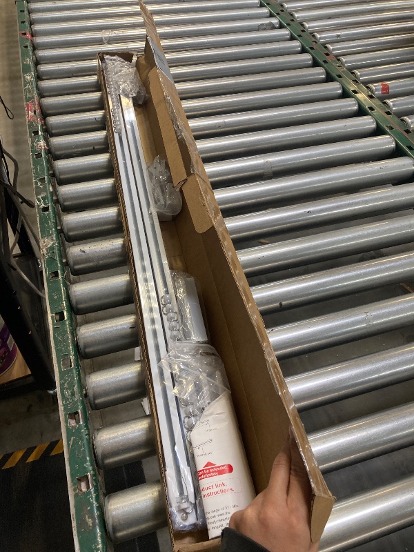 Photo 1 of 37-142in Telescopic Ceiling Curtain Track System for Curtains,Retractable Measurement Free Heavy Duty Curtain Rail Track Set as Room Divider,Adjustable Sliding Wall Mount Aluminum Curtain Track
