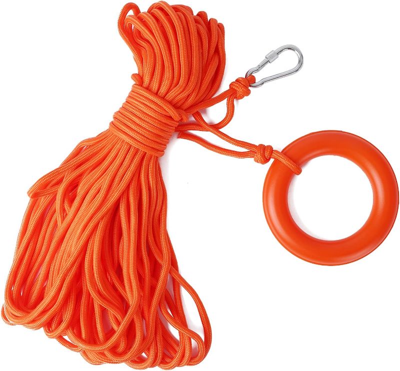Photo 1 of Water Floating Lifesaving Rope, Outdoor Professional Throwing Rope Rescue Lifeguard Lifeline with Bracelet/Hand Ring for Swimming Boating Fishing 800KG Capacity
