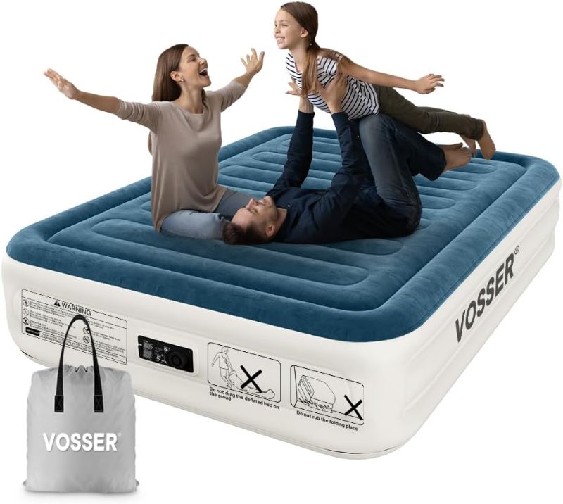 Photo 1 of Queen Air Mattress with Built-in Pump,18''Fast & Easy Inflation/Deflation Inflatable Mattress, Foldable Blow Up Mattress with Storage Bag, Inflatable Bed for Home, Camping & Guests
