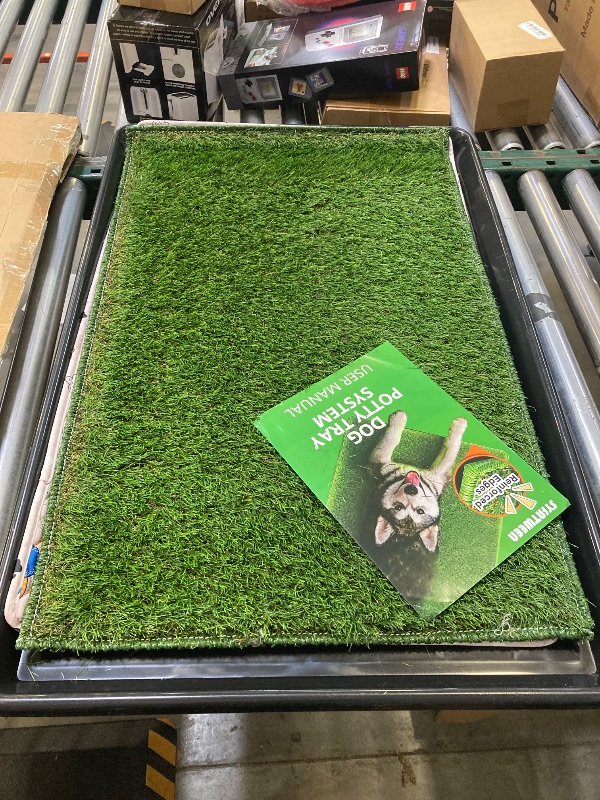 Photo 1 of Reusable Dog Loo System with Artificial Grass Turf&Pee Pads&Tray, for Puppy Potty Training is Portable&Easy to Clean,35x23in Large Dog Litter Box Toilet for Indoor/Outdoor use(35.6''x23.6'')
