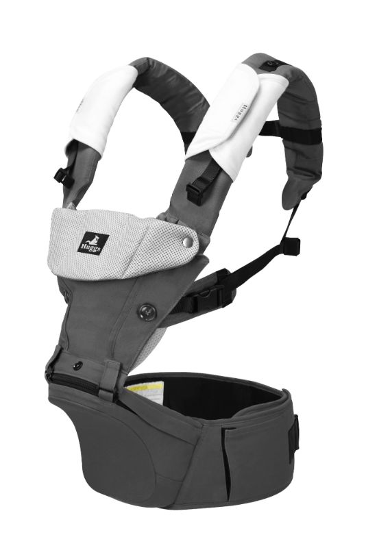 Photo 1 of Abiie Huggs Hip Seat Baby Carrier with Patented Hipbelt - Charcoal Grey
