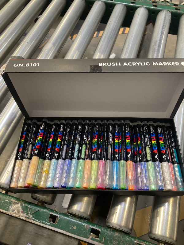 Photo 1 of 72 Colors Soft Brush Tip Acrylic Markers Set, Paint Pens for Rock, Wood, Fabric, Canvas, Glass, DIY Crafts, Waterproof Paint Markers, Vibrant Acrylic Pens for Artists and Art Projects