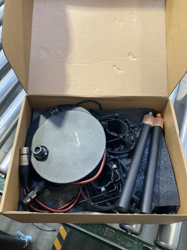 Photo 1 of Podcast Equipment Bundle for 2, RGB Audio Interface with XLR Condenser Microphone, and 3.5mm Mic, Mute,48V Phantom Power for Streaming,Gaming,Recording-Black (H1)