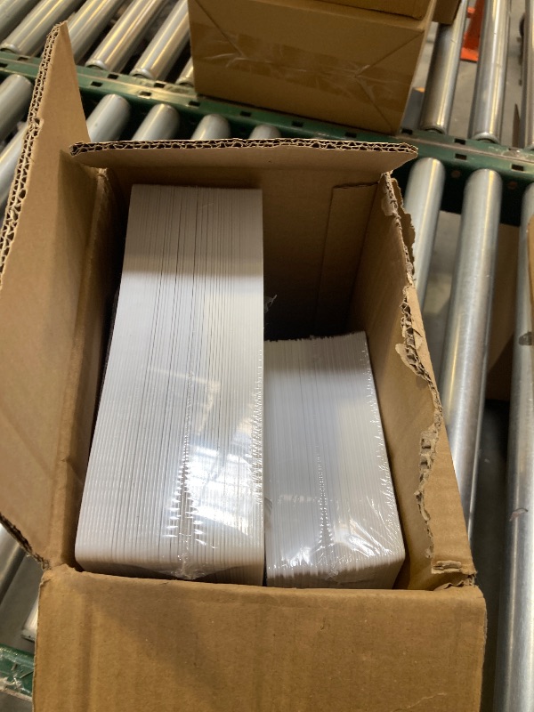 Photo 1 of Aya's Cutlery Kingdom 100 Square Plastic Plates - Heavy Duty Disposable Plates - Includes 50 Dinner Plates (10-Inch) and 50 Salad Appetizer Plates (7-Inch) - Elegant White Party Plate for Holidays