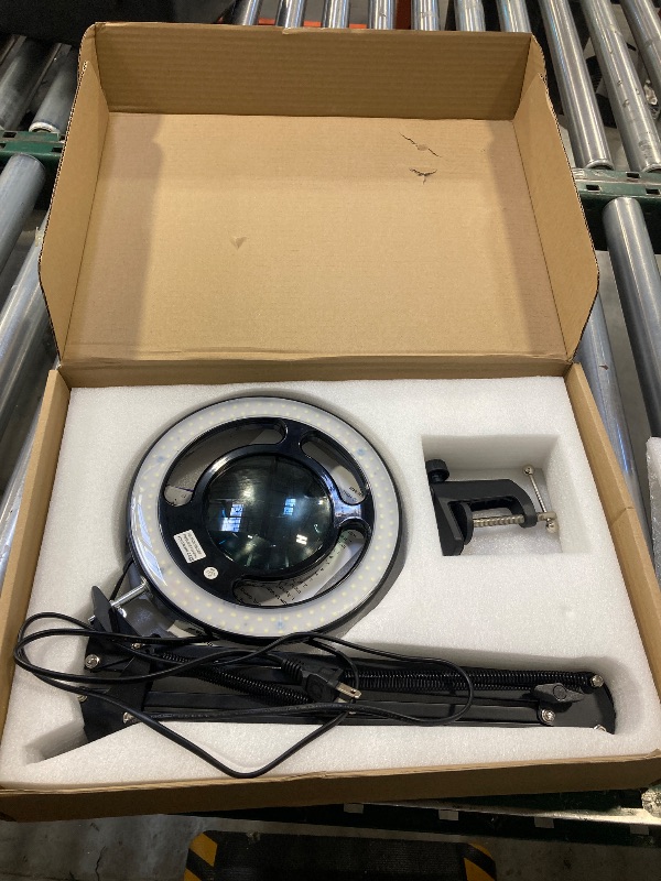 Photo 1 of 10X Long Magnifying Glass with Light, 2200 Lumen & 24W Stepless Dimming LED Magnifying Lamp with Clamp, Adjustable Swing Arm Lighted Magnifier Light, Hands Free Craft Lamp for Hobby Repair Reading